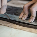 Hajeong Lee at work in her studio 2019